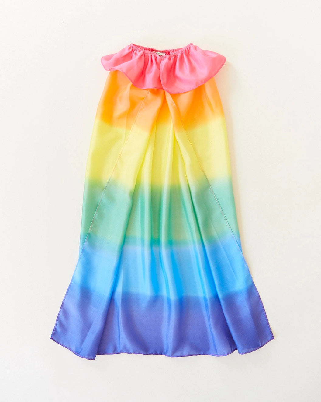 Rainbow Silk Cape from Sarah's Silks on a light background