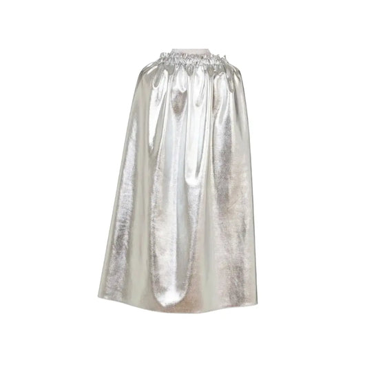 Silver metallic cape on a white background