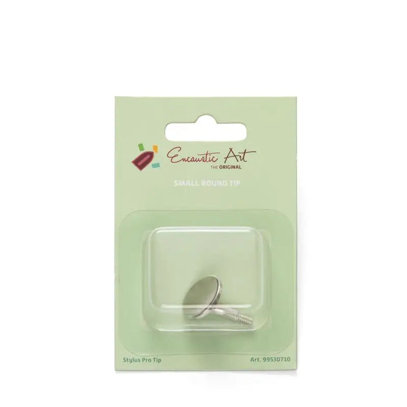 Packaged small round tip on a light green background with 'Encaustic Art' branding.