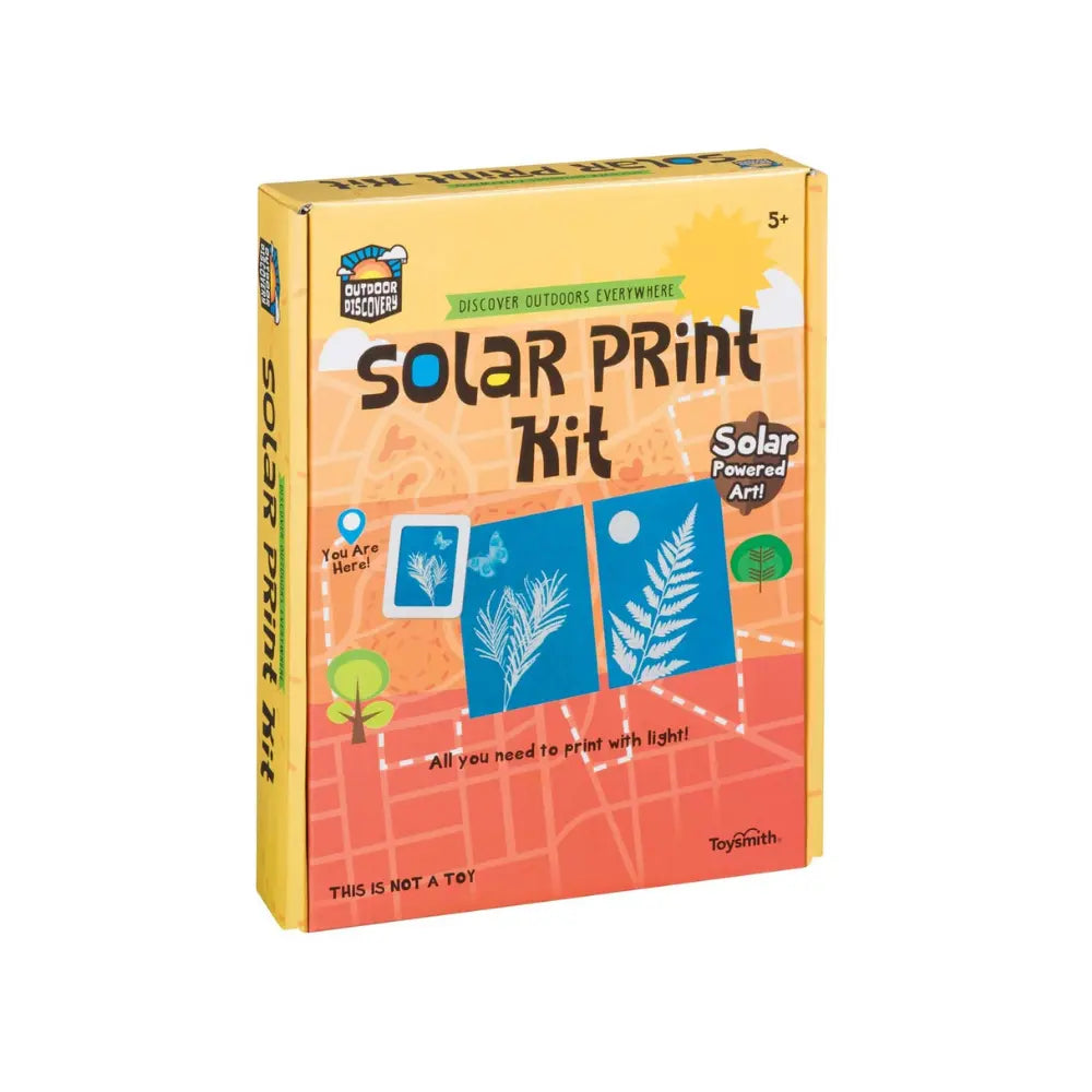 Solar print kit box for sun-powered nature art activity for children