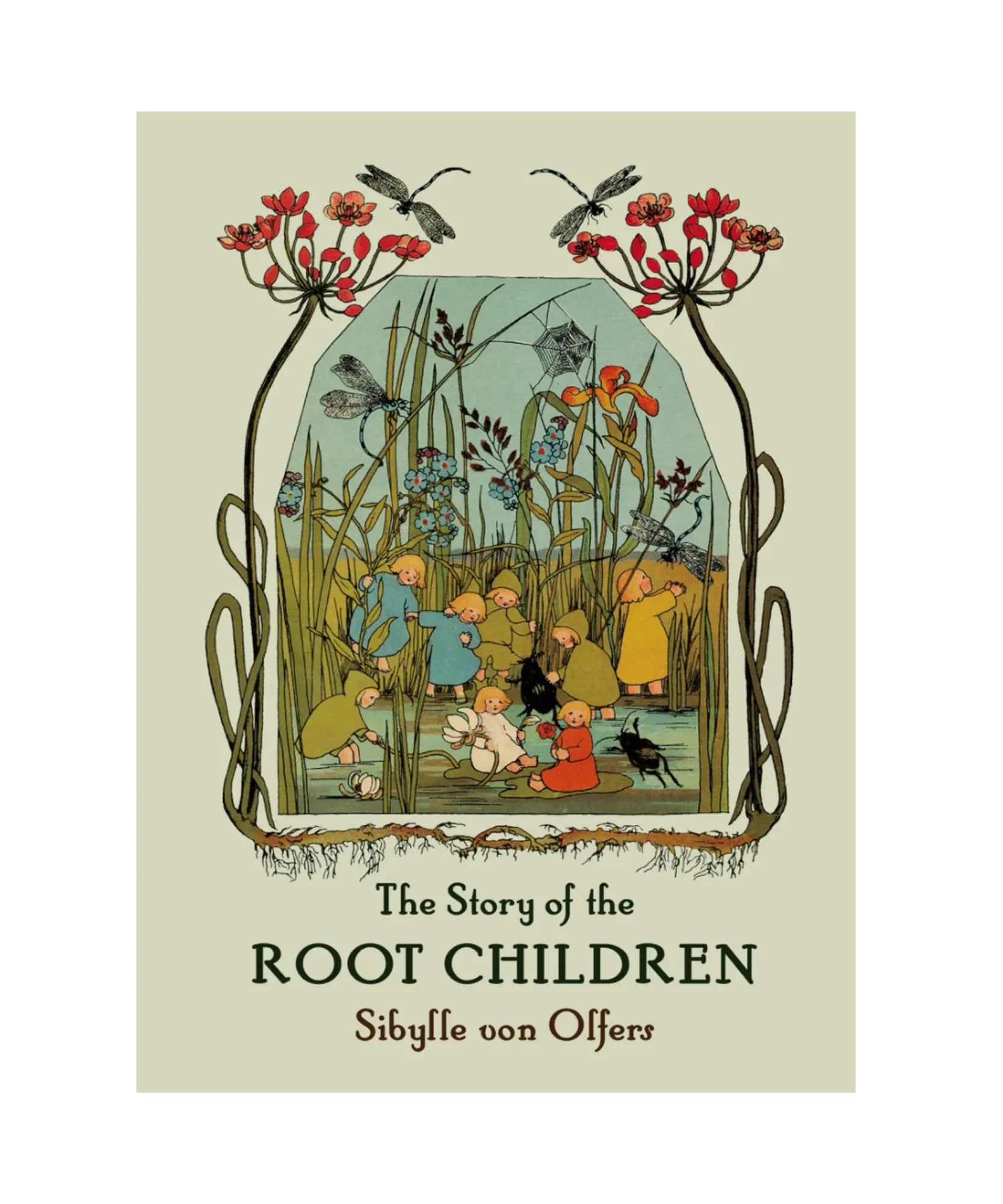Mini edition of The Story of the Root Children by Sibylle von Olfers with green illustrated book cover