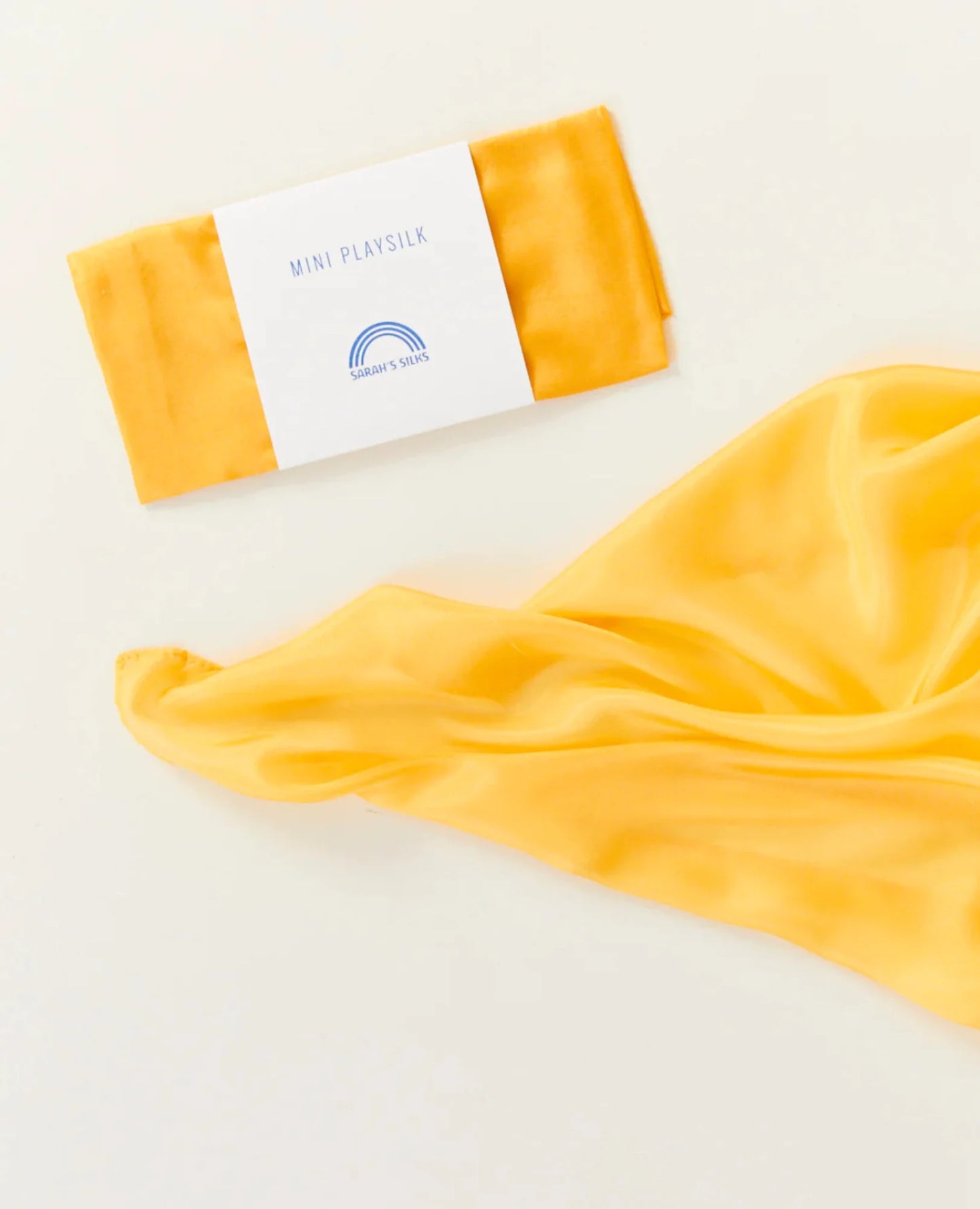 Sunshine Golden Yellow Mini Playsilk by Sarah’s Silks on light background