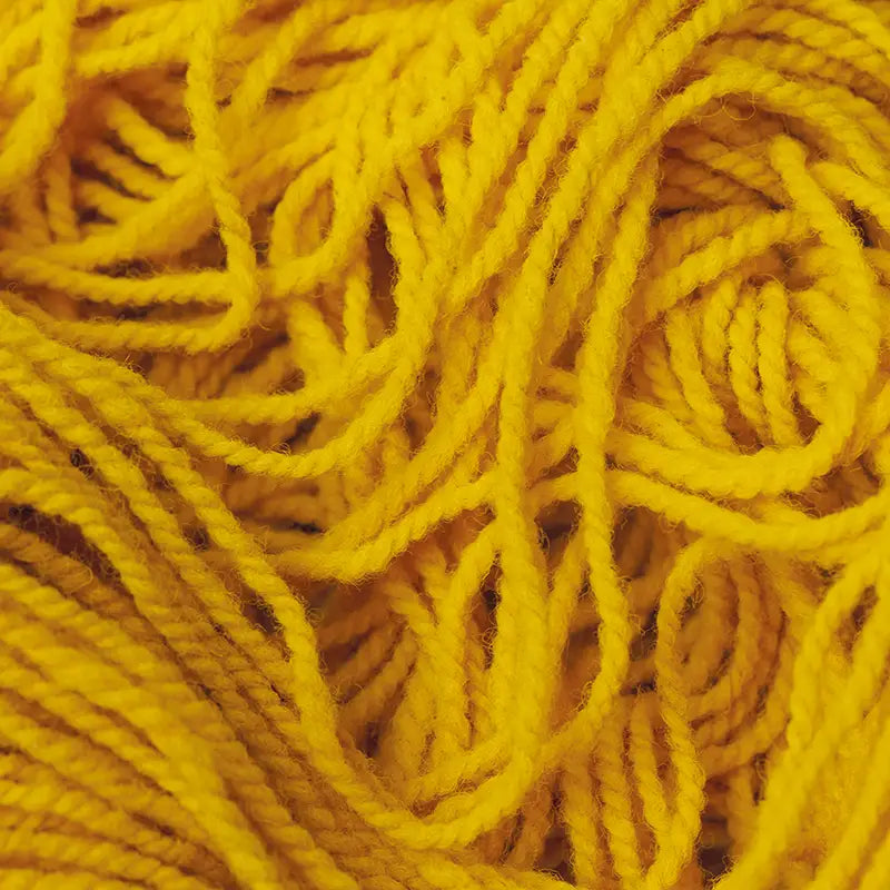 Organic plant-dyed Wool Yarn in sunshine yellow close up
