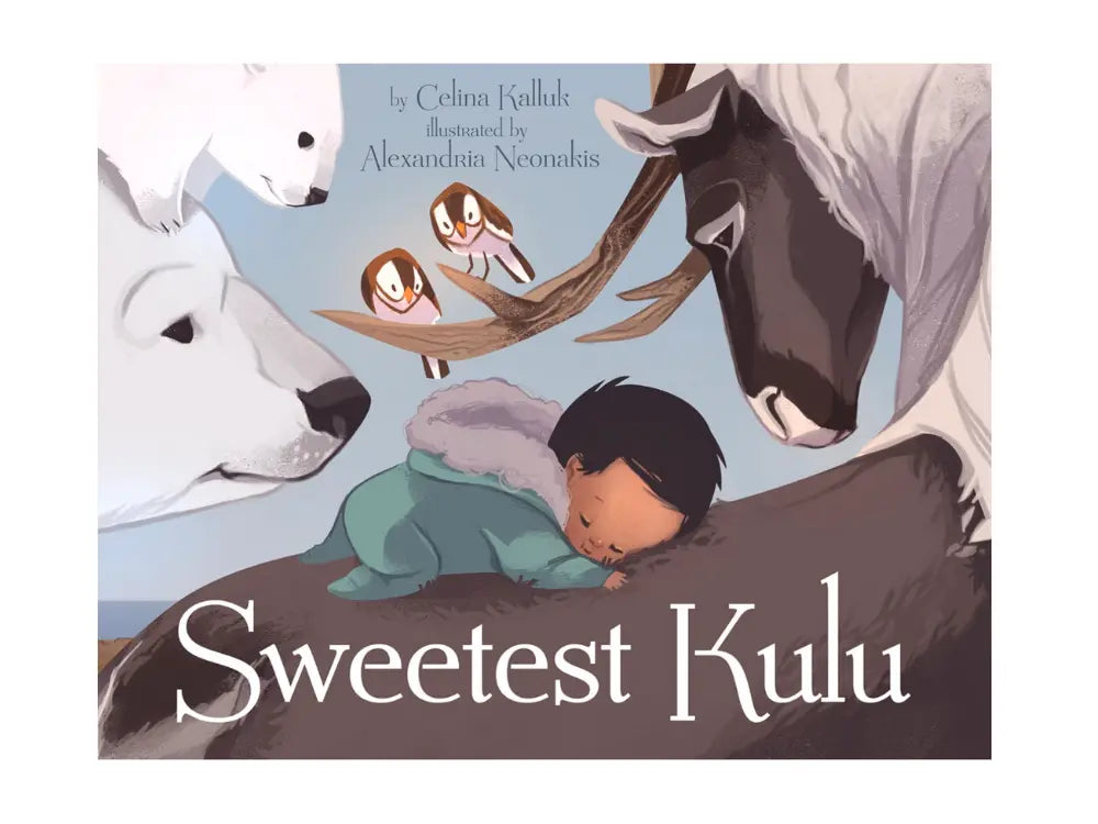 Book cover of 'Sweetest Kulu' featuring a child and animals.