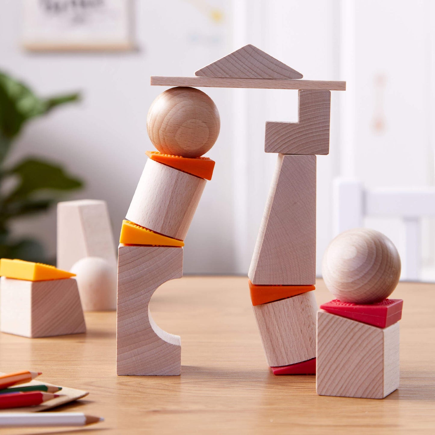 HABA Teetering Towers Wooden Blocks – 3D Balance & Build Game