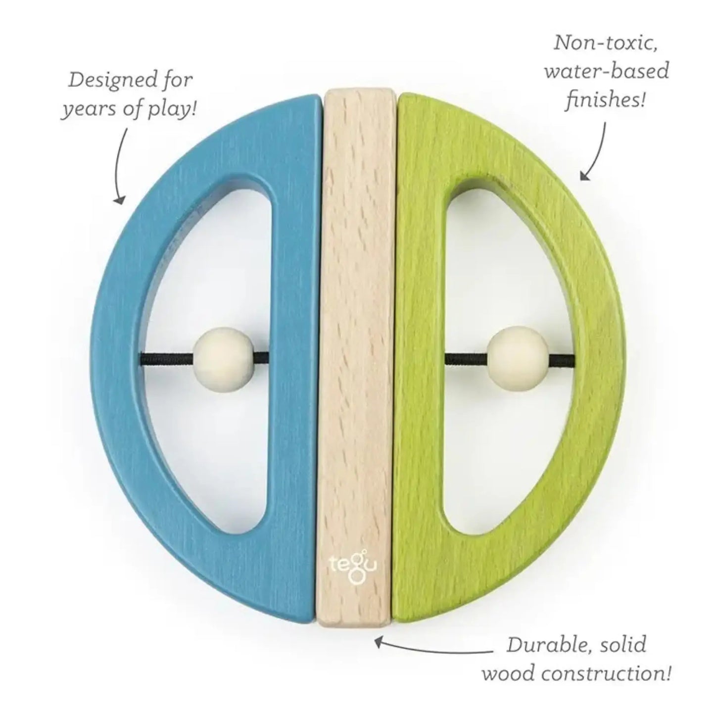 Blue green Tegu Swivel Bug magnetic wooden baby toy