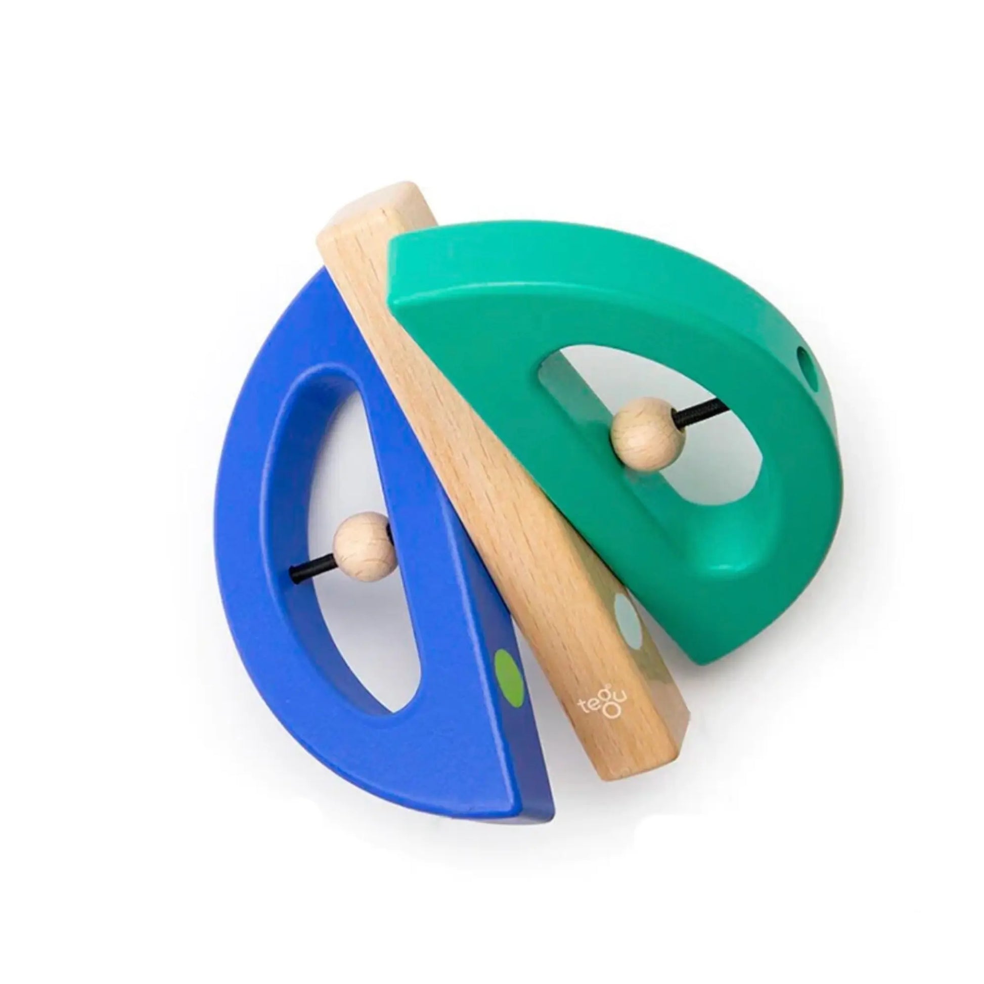 Blue green Tegu Swivel Bug opened for fine motor play
