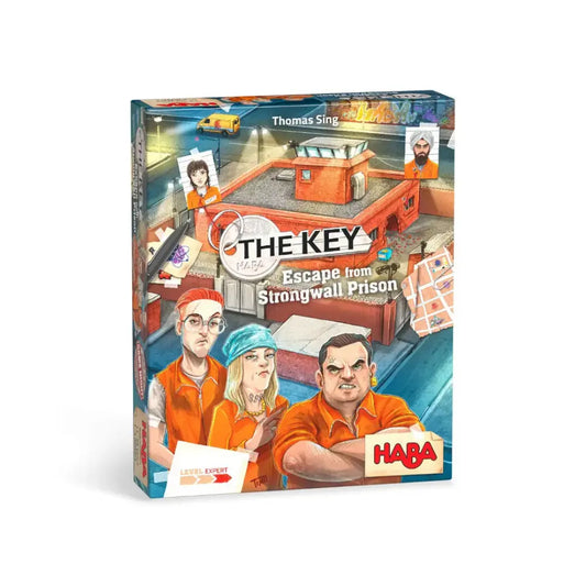 Front of The Key Escape from Strongwall Prison deduction game box by HABA