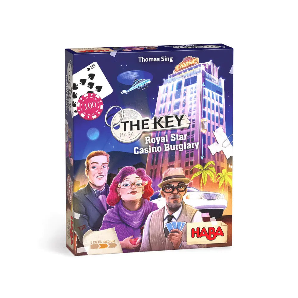 Front of The Key Royal Star Casino Burglary deduction game box by HABA