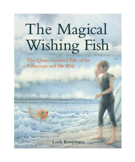Book cover of 'The Magical Wishing Fish' with a woman and fish illustration.