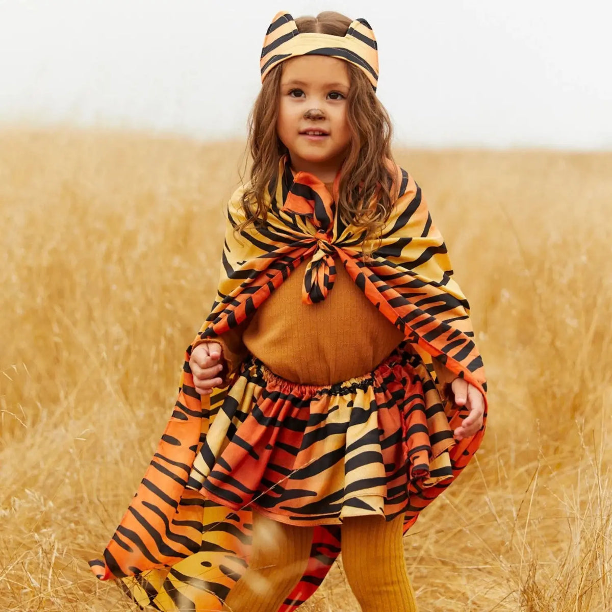 Sarah's Silks tiger playsilk as a child's cape