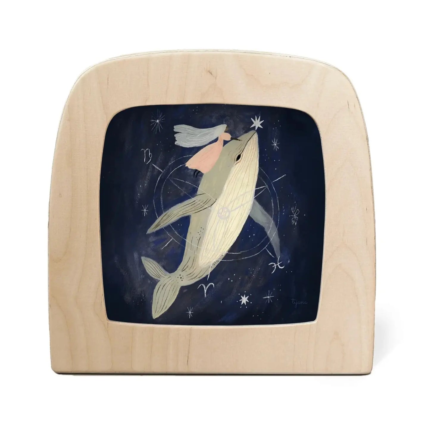 Angled view of Tijana Draws Whale Silhouette displayed in a Toverlux Lamp