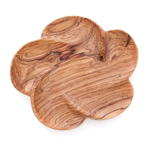 Olive Wood Flower Dish – Hand-Carved Fair Trade Wooden Tray