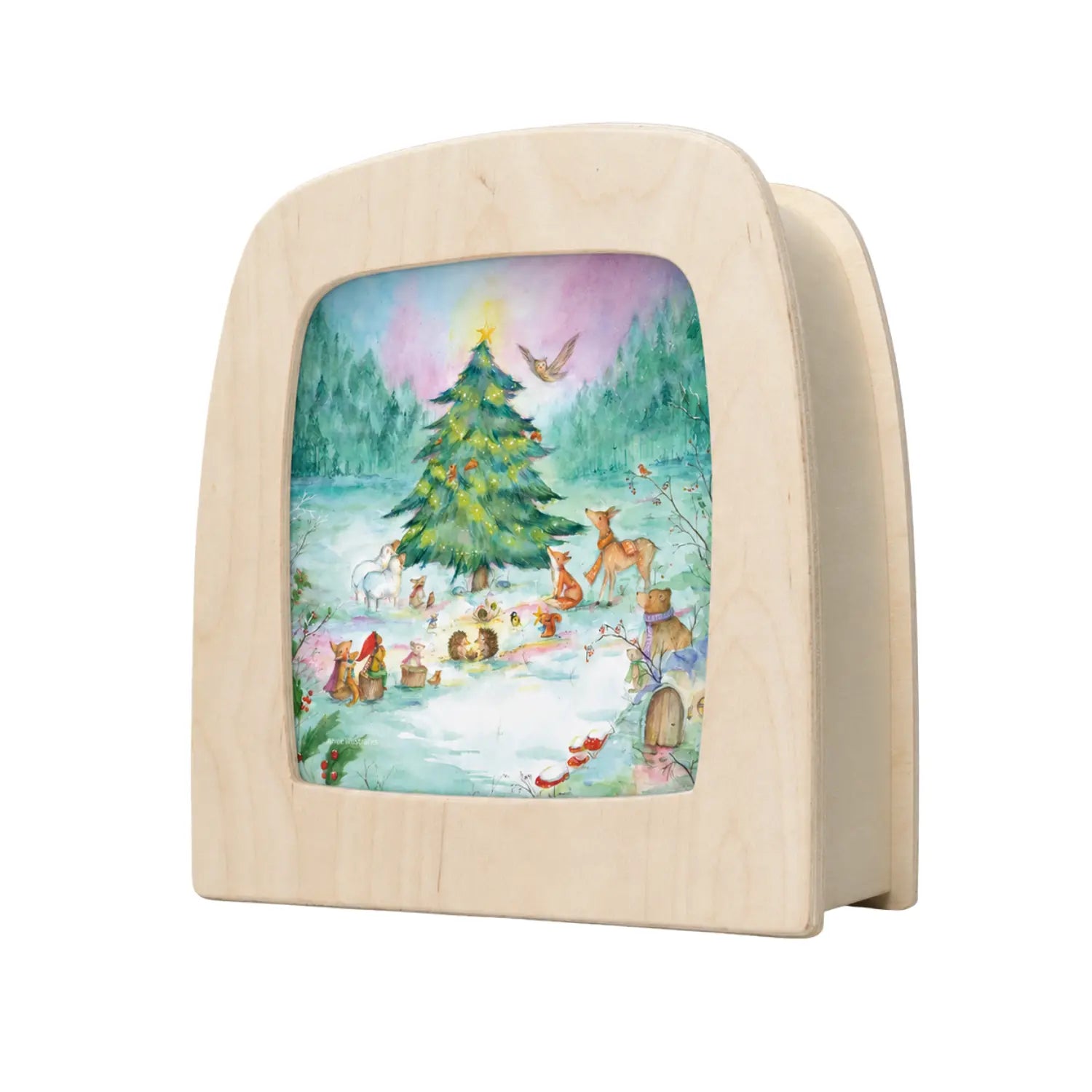 Angled view of Toverlux Yuletree Grove Silhouette by Anne Illustraties in the Magic Lamp
