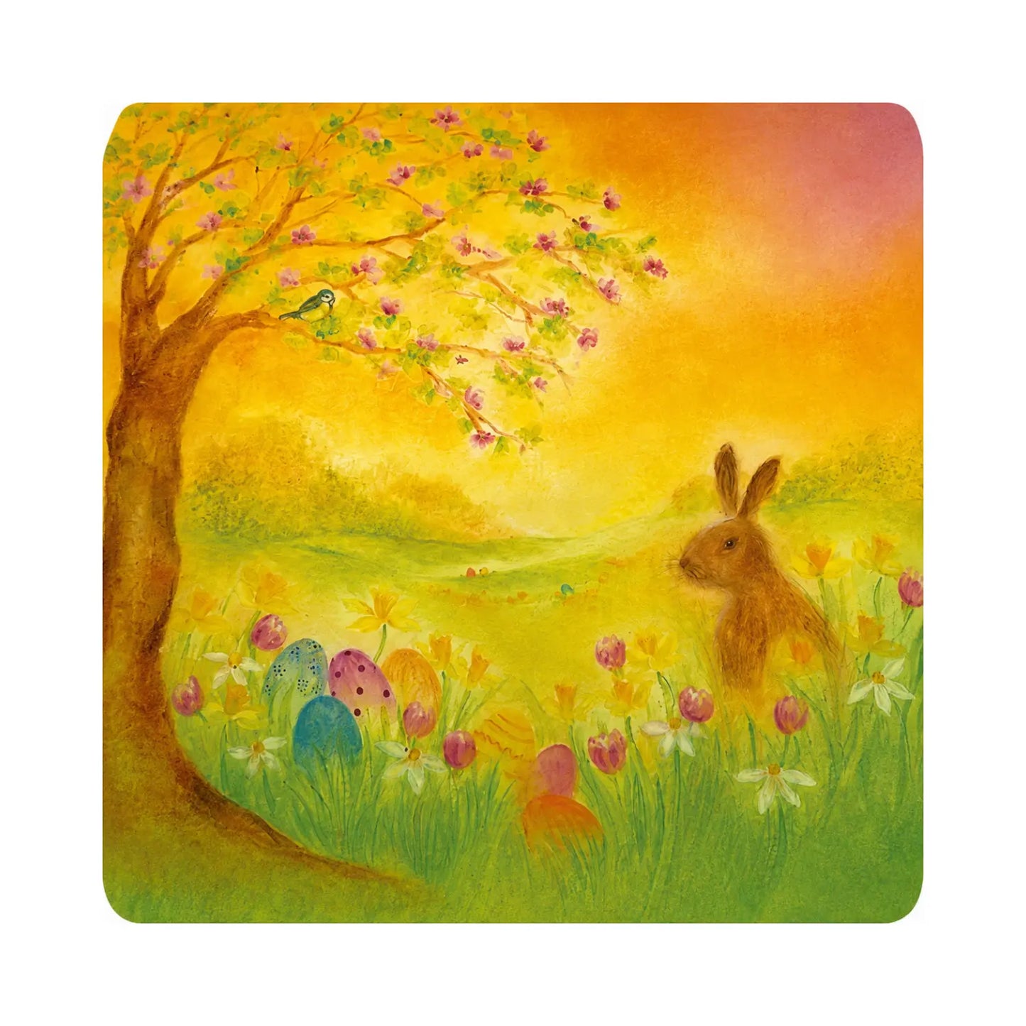 Toverlux Egg Hunt Silhouette by Baukje Exler with hare Easter eggs and spring flowers