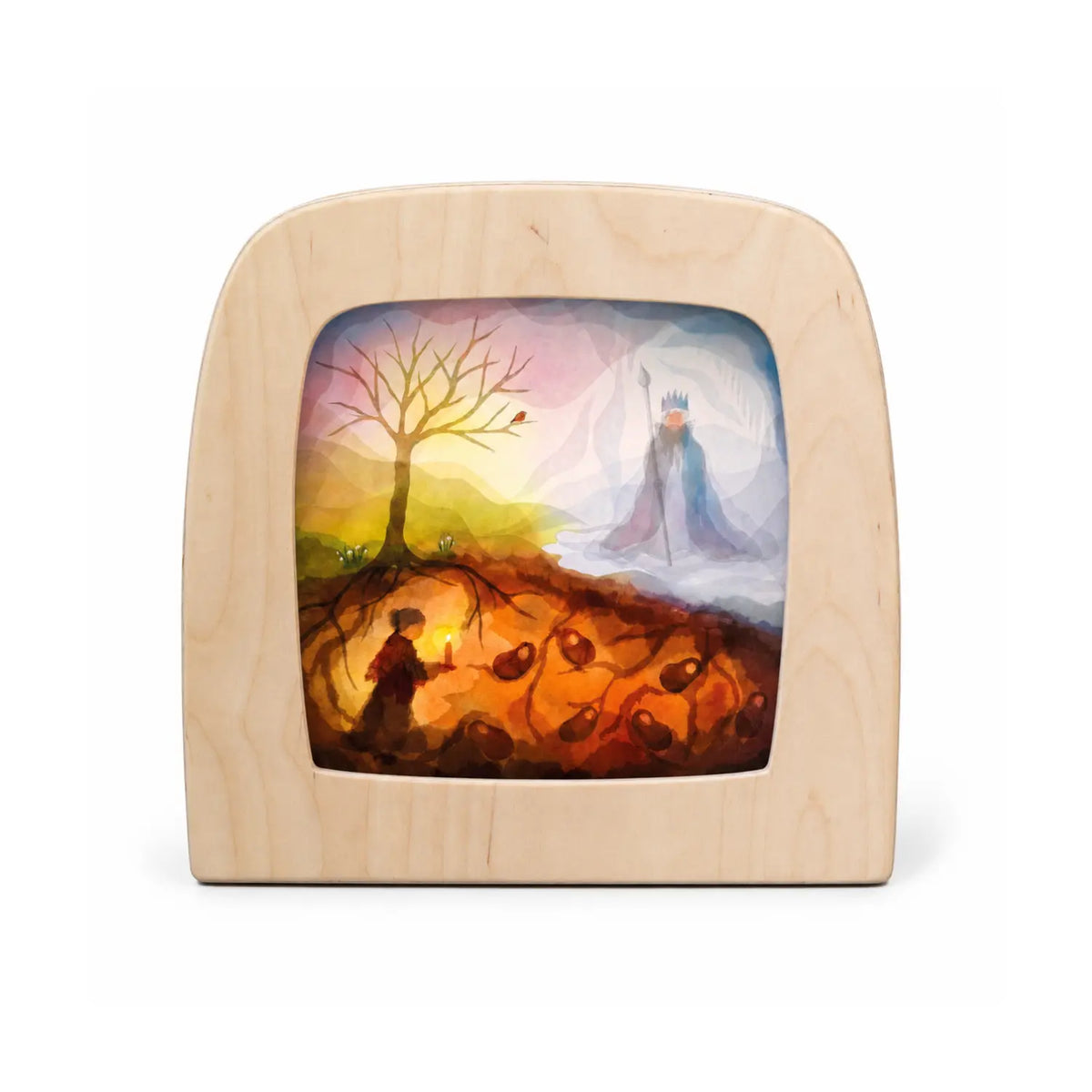 Toverlux silhouette plate called Gaia and the King representing the tale of Mother Earth and King Winter