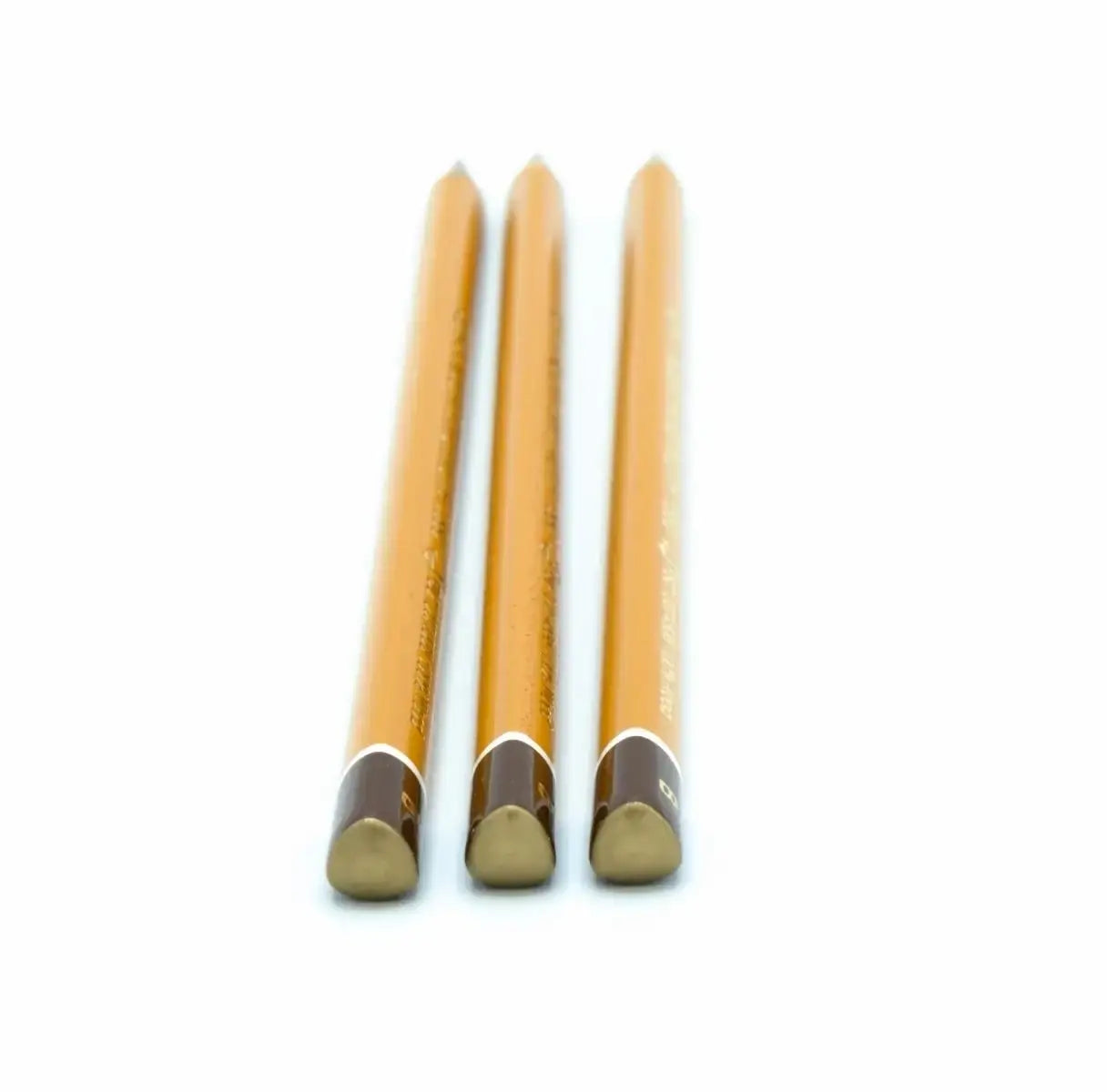 Koh I Noor graphite pencils triangular barrel showing no roll design ends