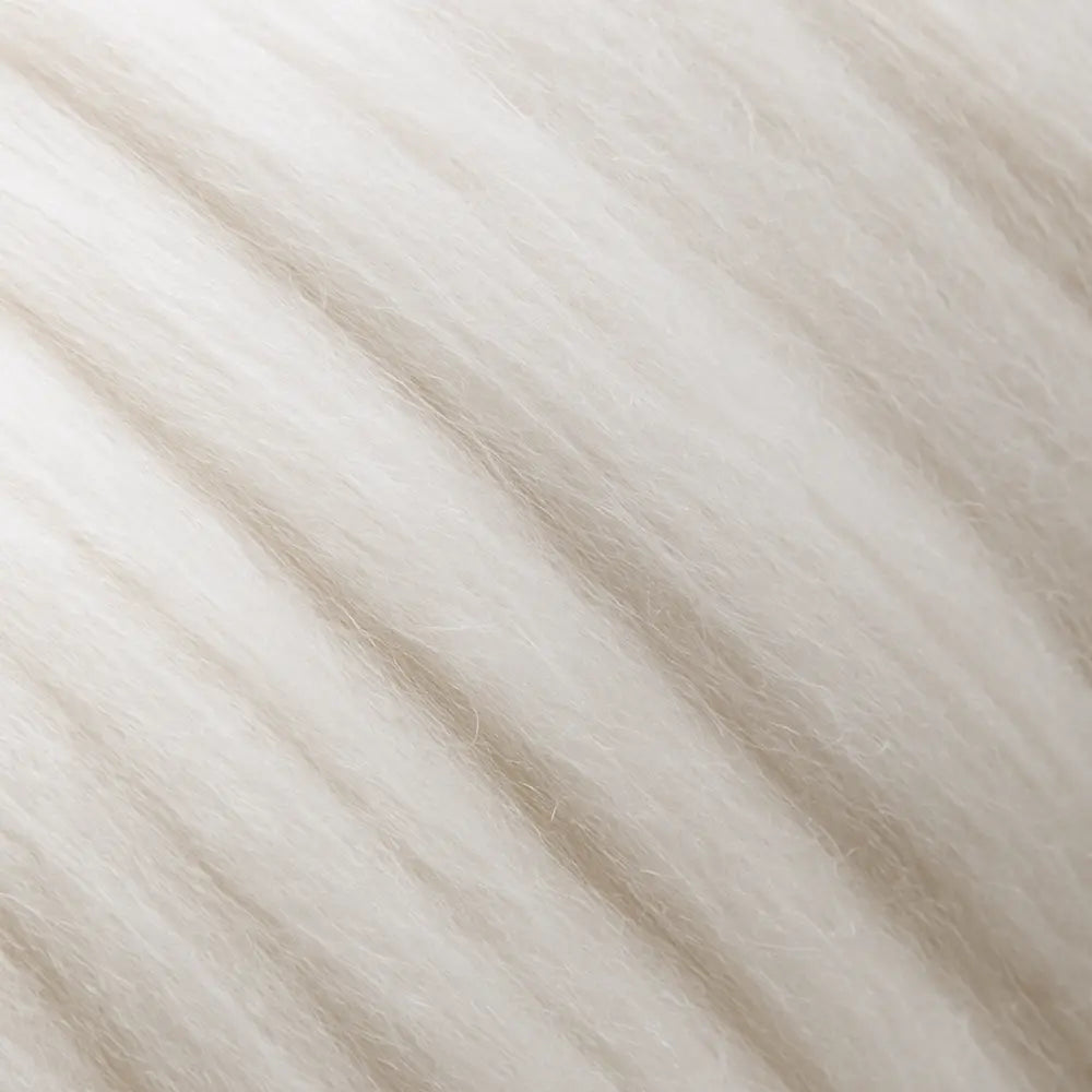 Close up of Undyed Merino wool combed top 