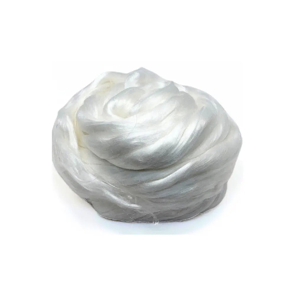 mulberry silk fiber combed silk top for spinning and blending on white