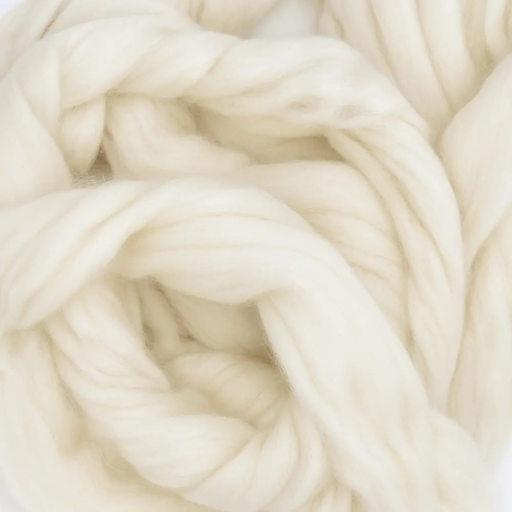 Close-up texture of superfine Merino combed wool top fiber