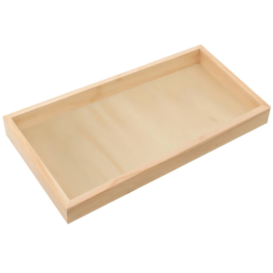 Unfinished wooden craft frame tray with raised edges for nature table displays, handmade signs, keepsakes, and decorative craft projects.