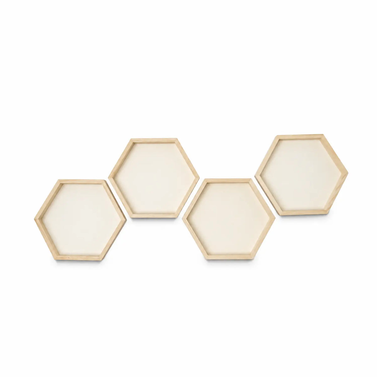 Unfinished Wooden Hexagon Display Trays
