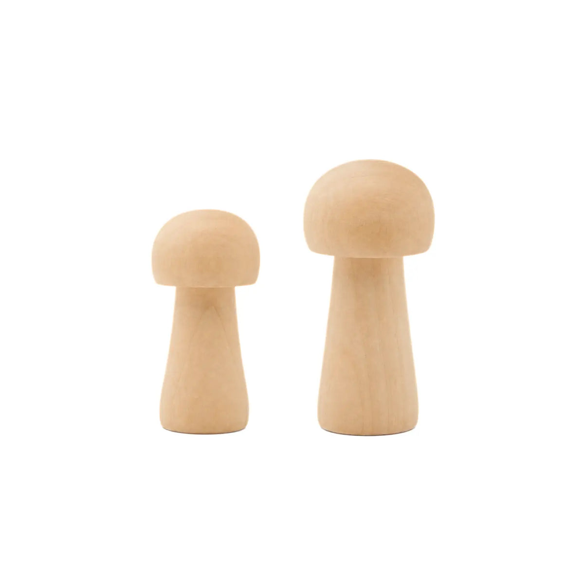 Two birchwood mushrooms in small and large sizes next to each other on a white background