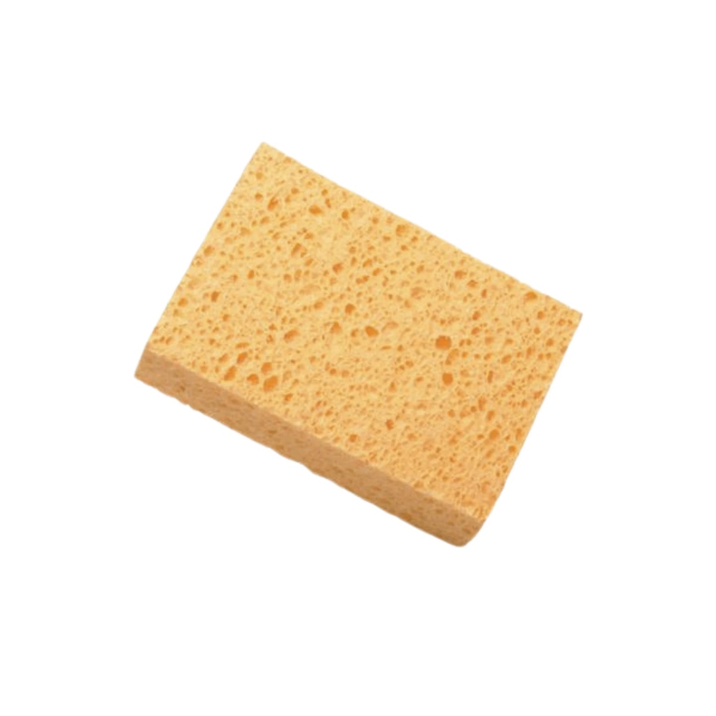 Yellow sponge on a white background