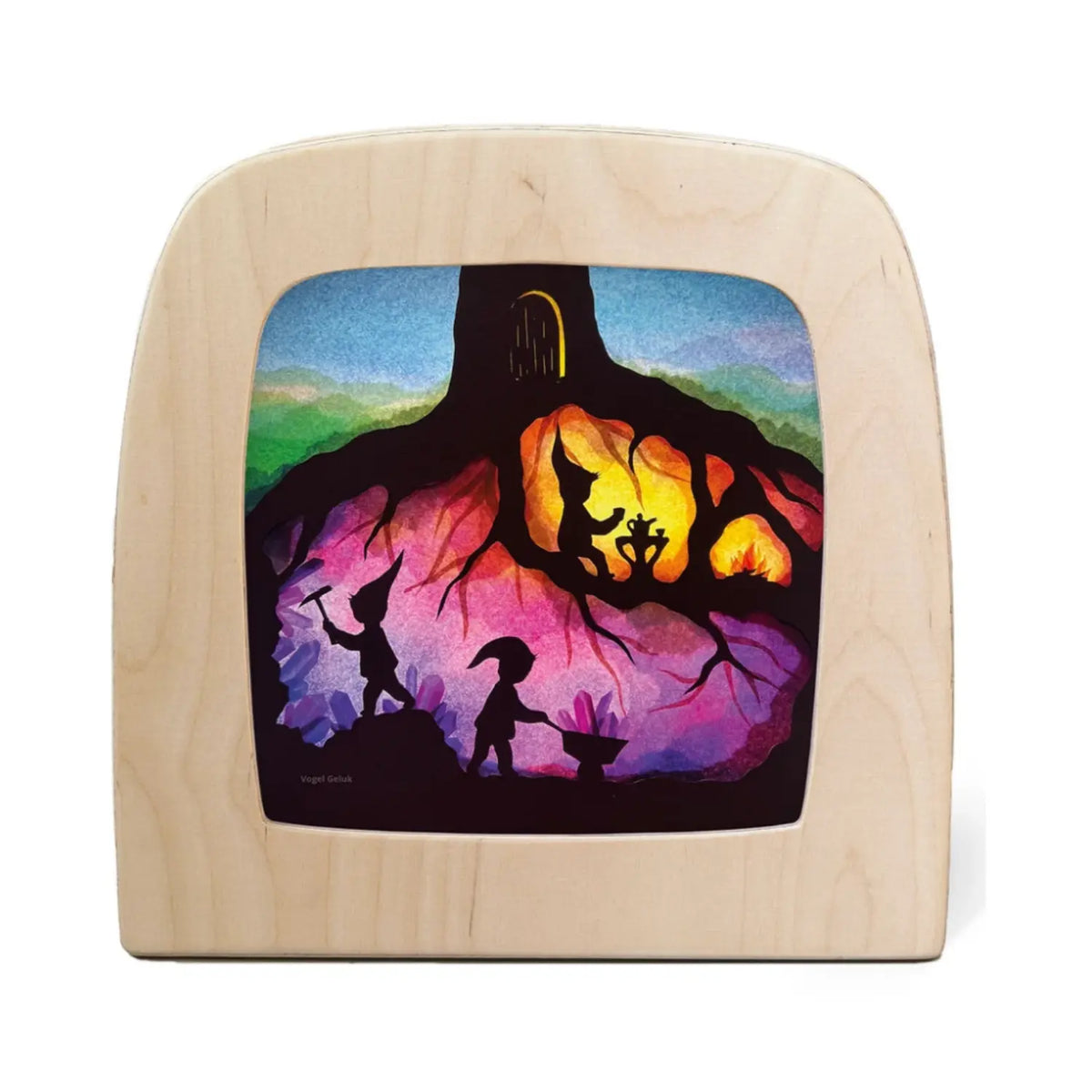 Vogel Geluk Toverlux Dwarf lamp plate silhouette in a Magic Lamp