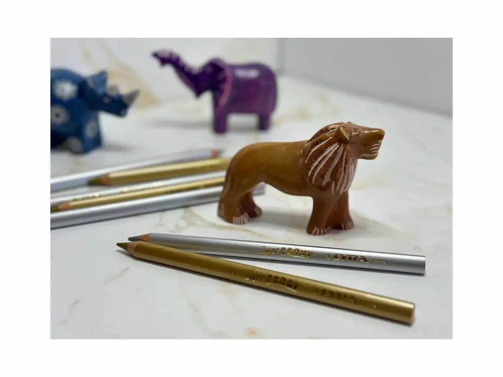 Lyra Super Ferby gold and silver colored pencils for Waldorf form drawing