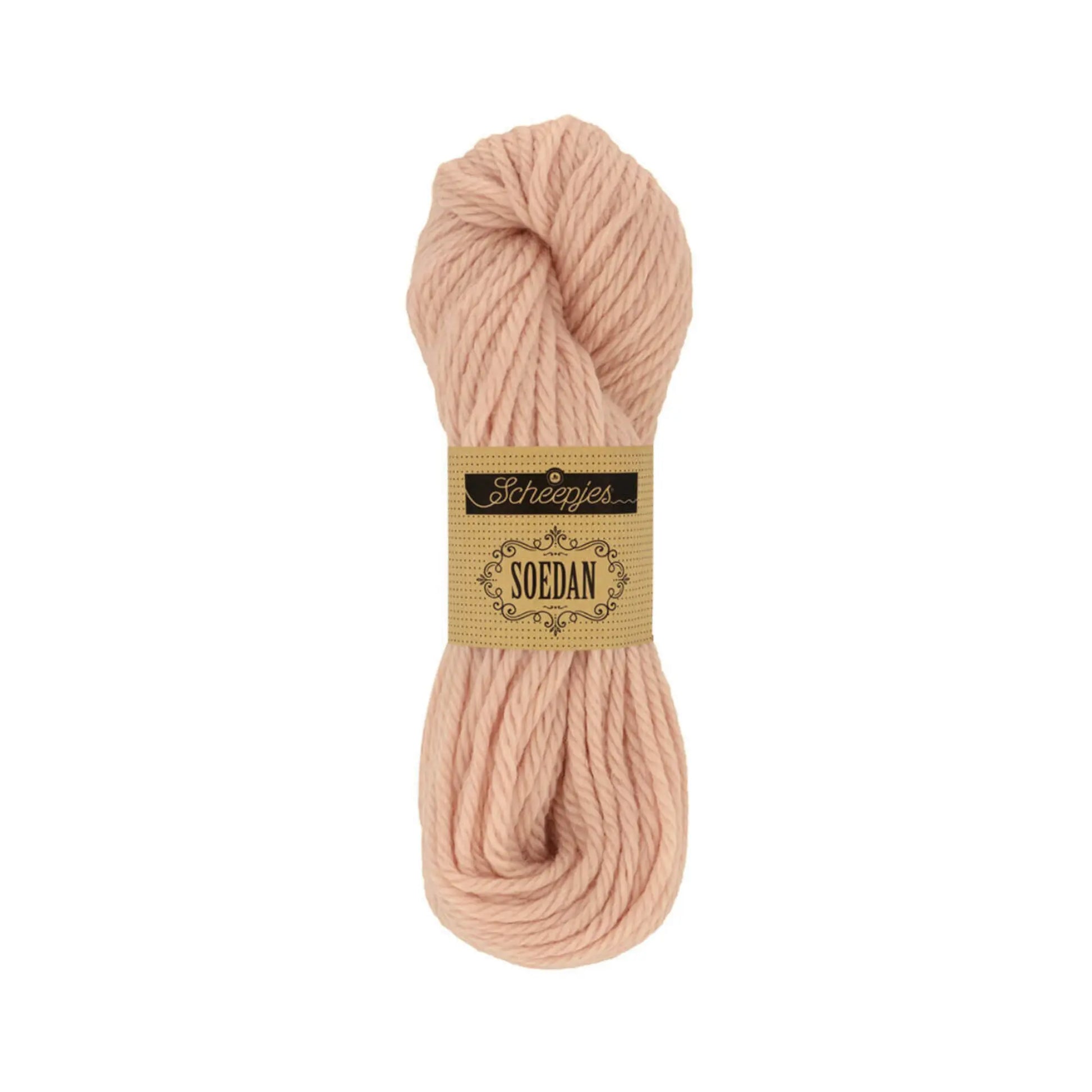 Peach 1401 wool doll hair yarn in a soft strawberry blonde shade for handmade Waldorf dolls.