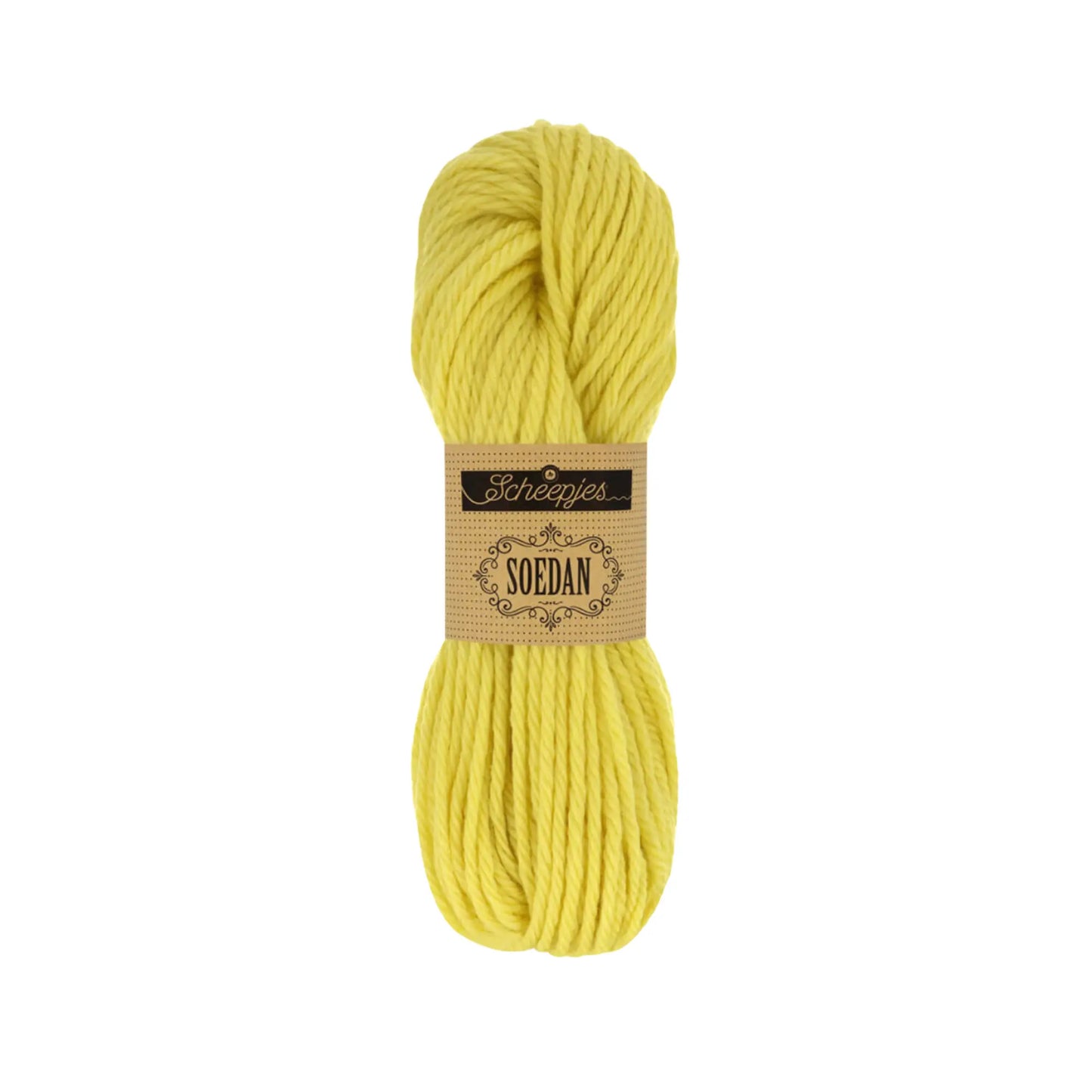 Yellow 1384 wool doll hair yarn in a classic blonde shade for handmade dolls.