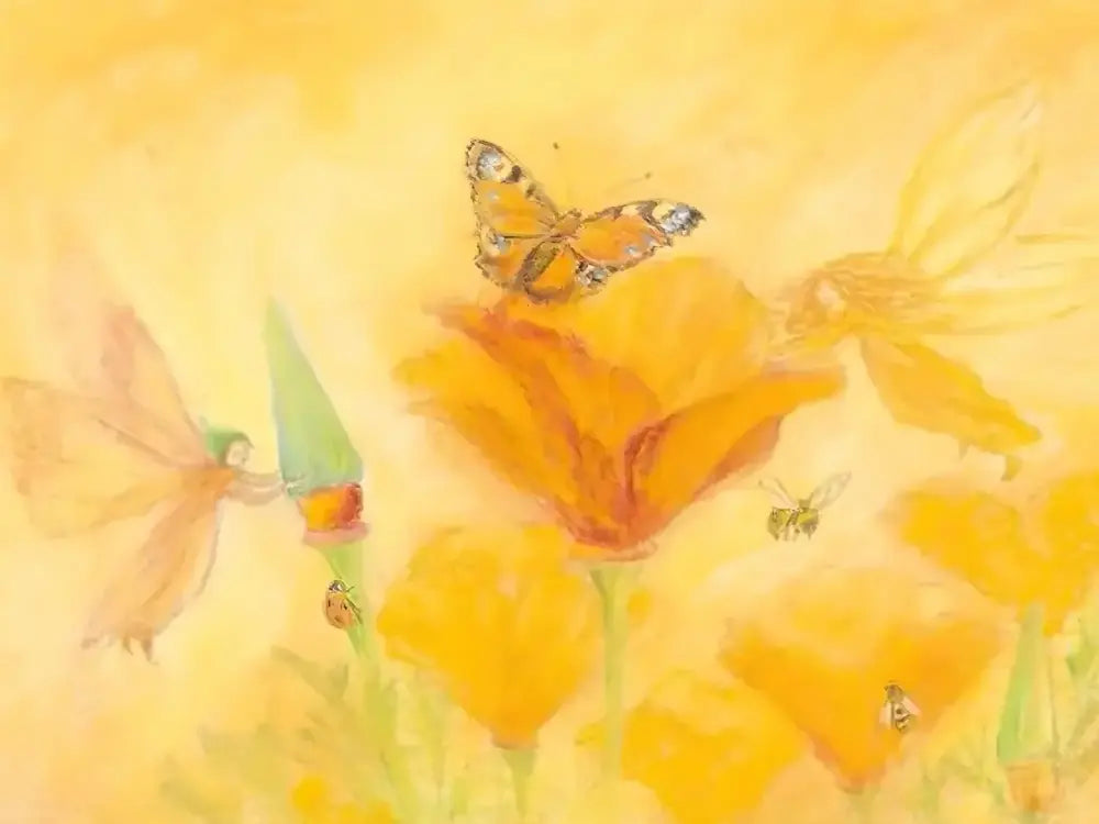 Sylphs Help the Flowers Postcard – Art Card by Marjan van Zeyl