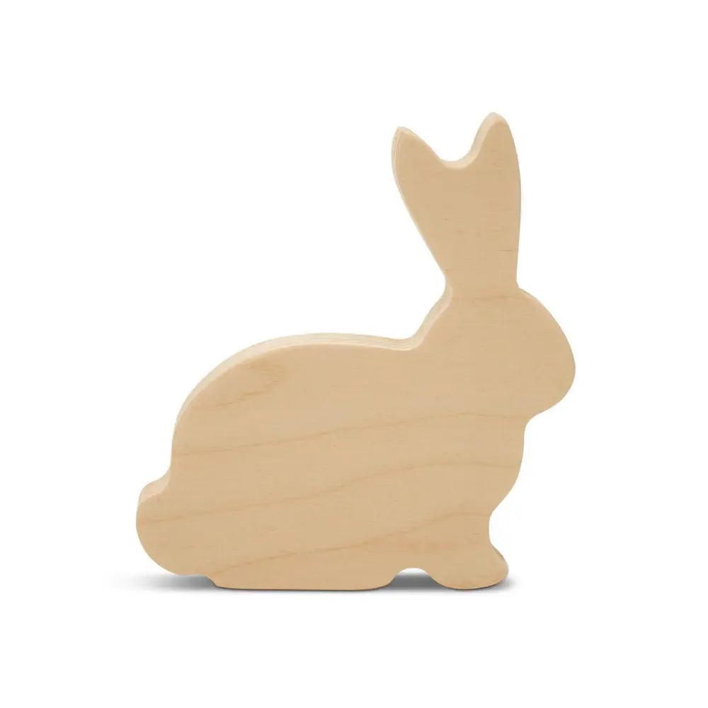 Unfinished rabbit wood cutout for a spring nature table decor