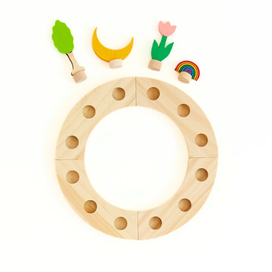 Wooden Birthday Ring with Charms — Sarah’s Silks Waldorf-Inspired Celebration Ring