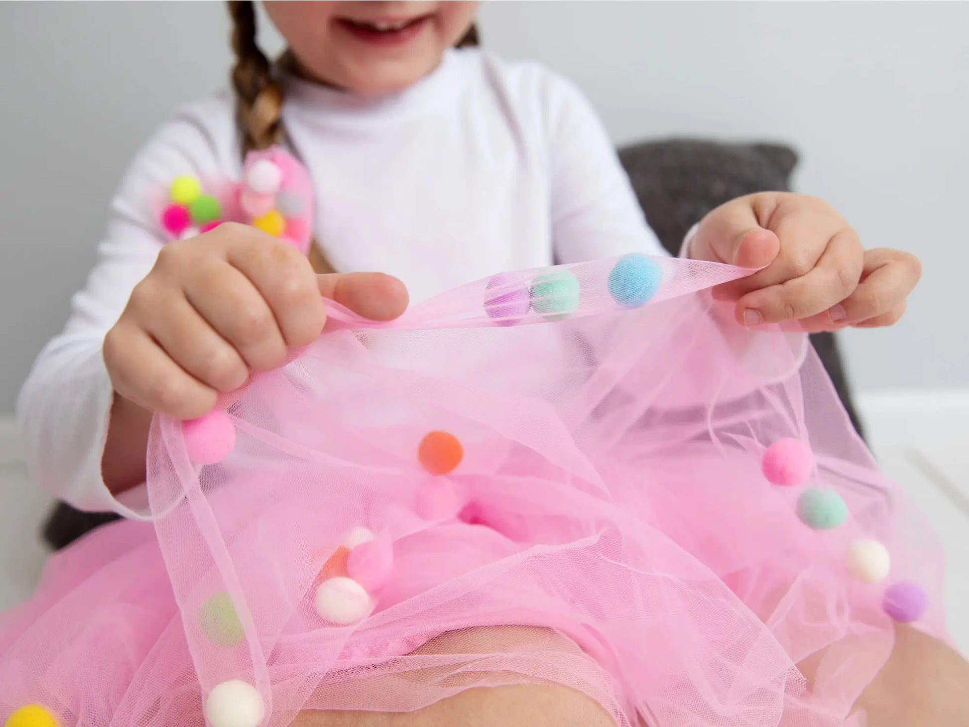 Soft Tulle Tutu + Pom Poms, Toddlers & Preschoolers - Alder & Alouette