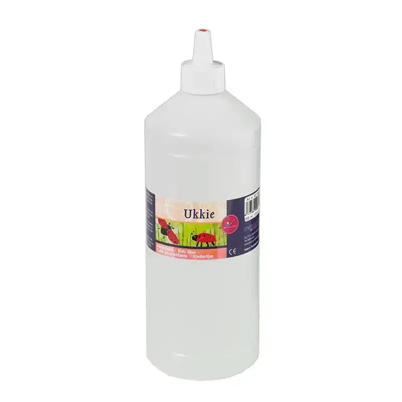 one economy size bottle ukkie glue water based on white background