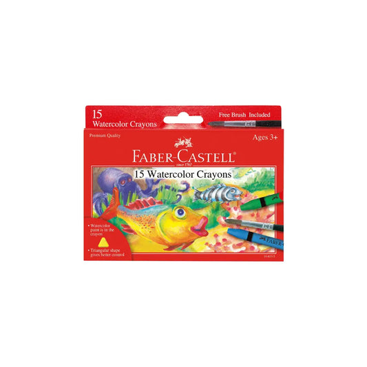 Faber-Castell watercolor crayon set packaging on a white background