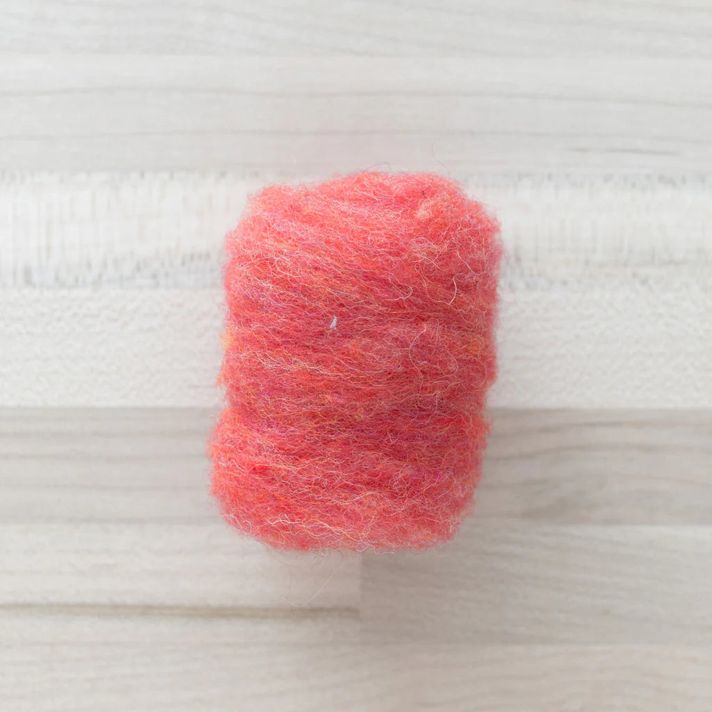 Felter’s Fleece Merino-Suffolk Mix for Dry and Wet Felting in watermelon red