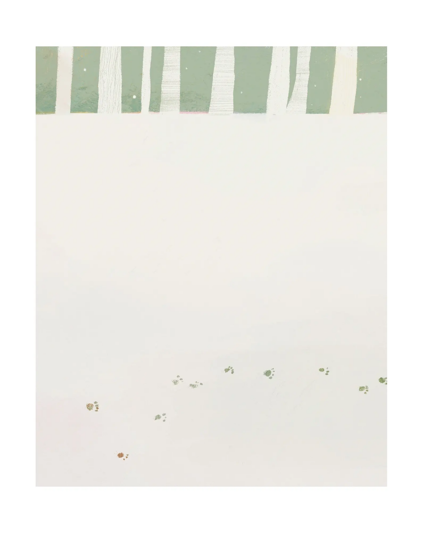 Illustration of animal footprints in the snow