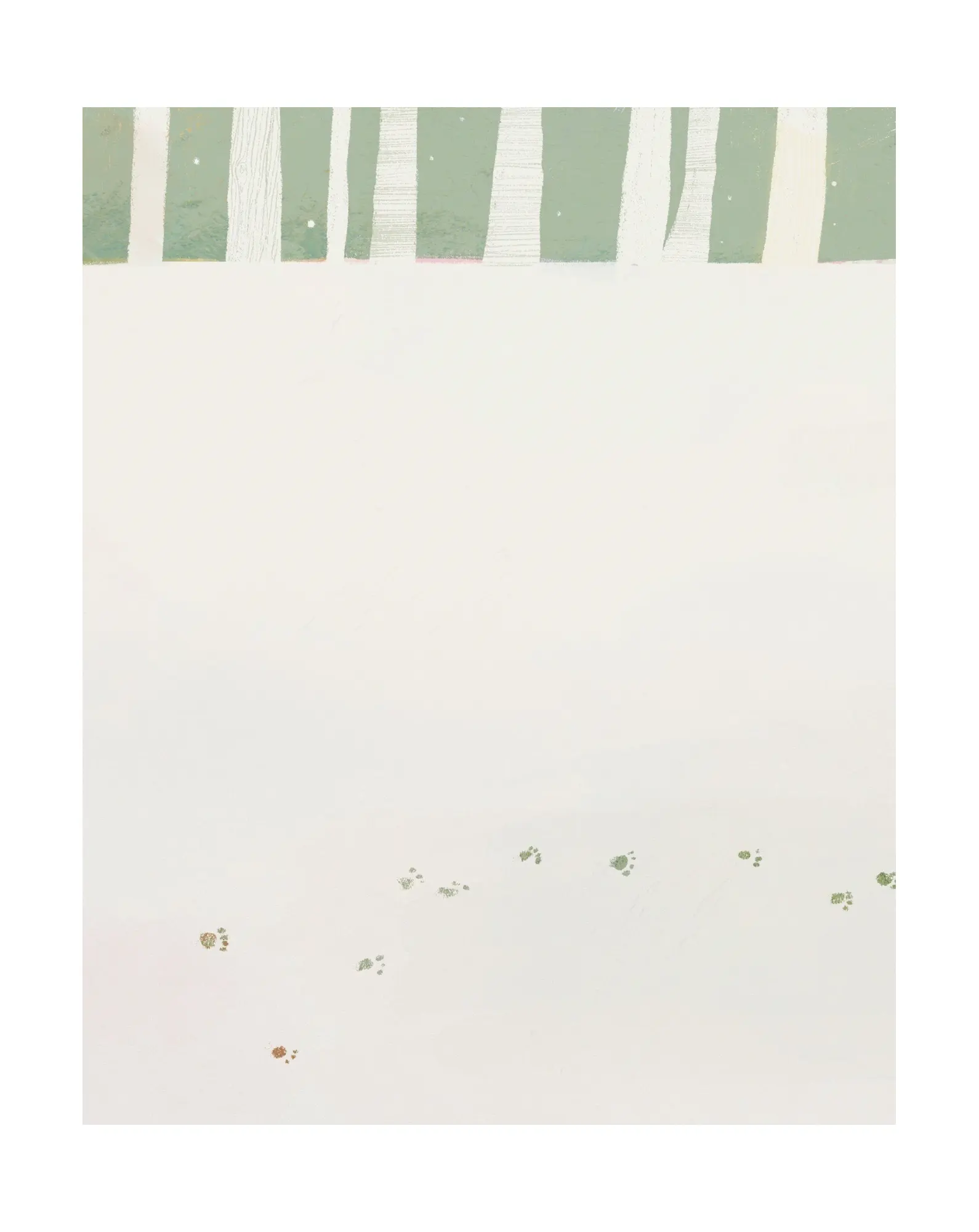 Illustration of animal footprints in the snow