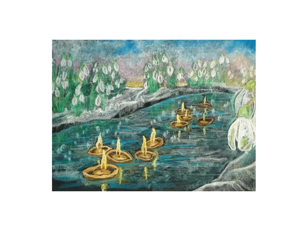 The Return of Light – Chalk Art Postcard by Geertje Kapteijns