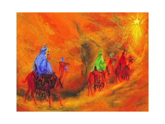 Wise Men Followed the Star postcard by Marjan van Zeyl