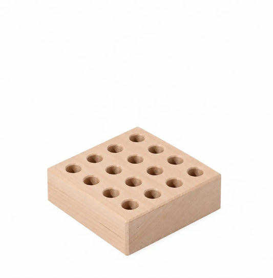 A square desktop wooden pencil holder for thick colored pencils