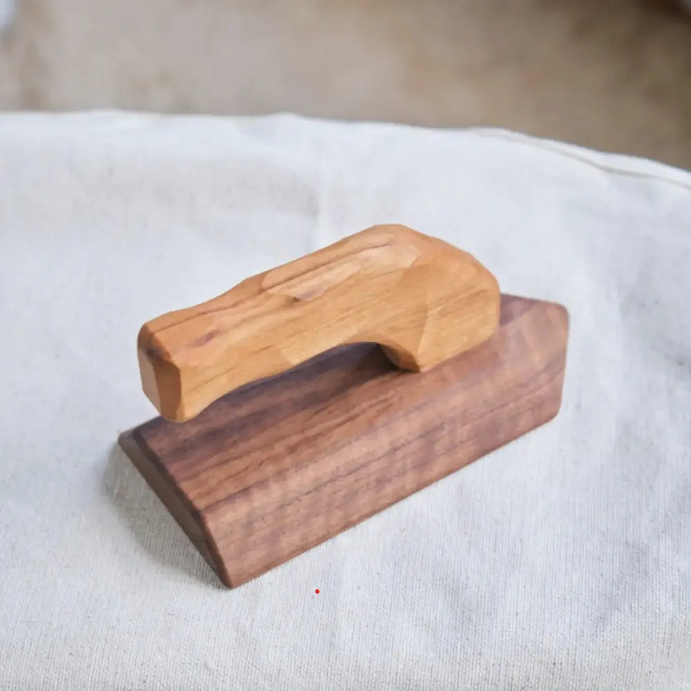 Wooden play iron on cloth for pretend laundry and Waldorf home corner play