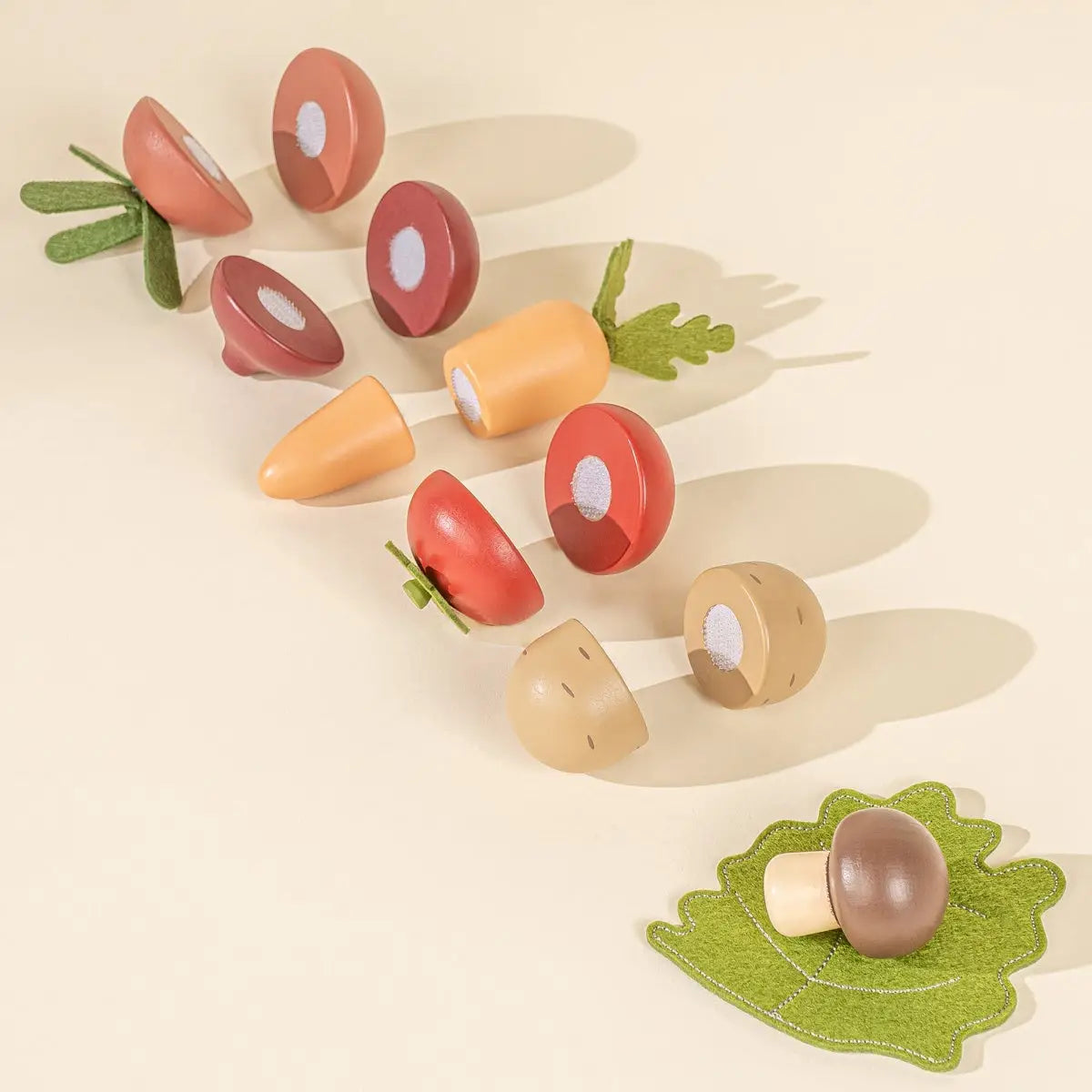 Pretend chopped wooden vegetables