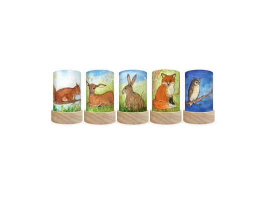 Toverlux Forest Animals Shade Set with squirrel deer hare fox and owl designs