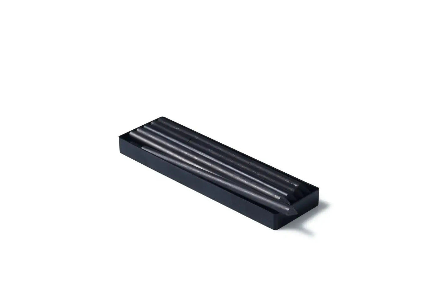 Black rectangular object on a white background