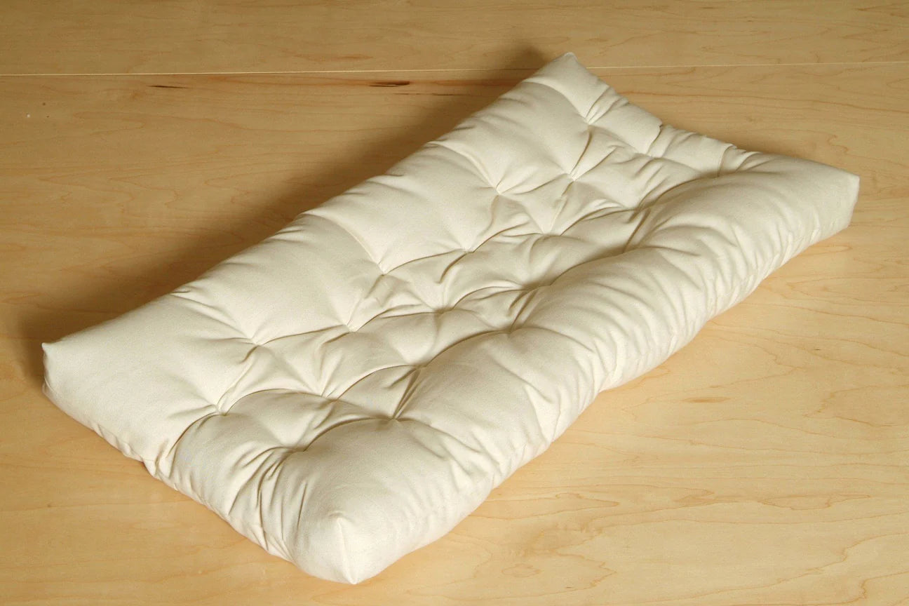 Natural Changing Table Pad made from Organic Cotton and eco Wool