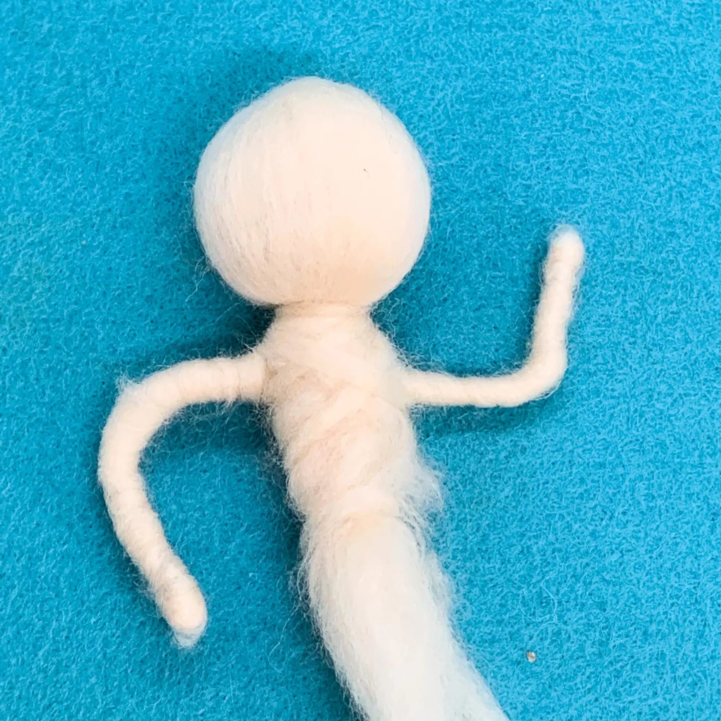 Fair Skin Tone Wool Wrapped to Create a Doll Head, body and arms
